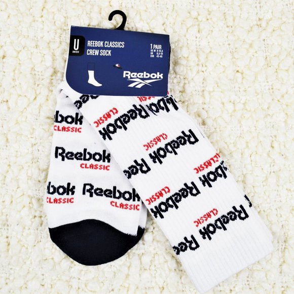 NWT Reebok CLASSICS GRAPHIC CREW SOCKS white - Picture 3 of 3